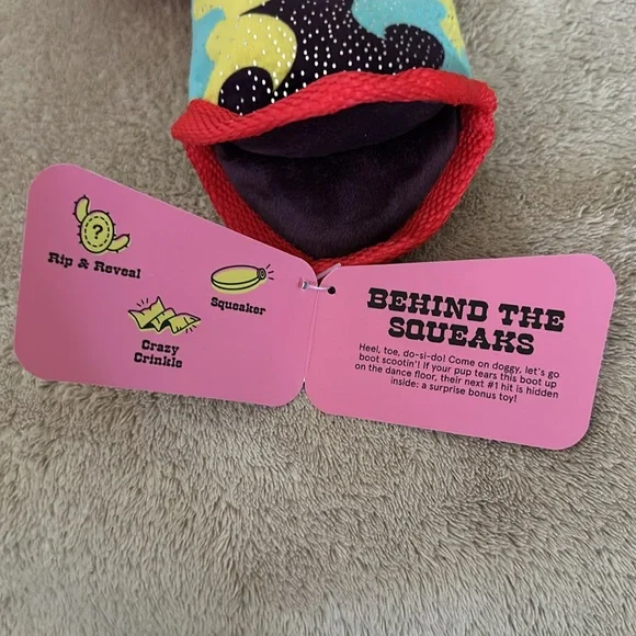 Bark boot scoot boogie medium dog toy cowboy boot New - Picture 8 of 8